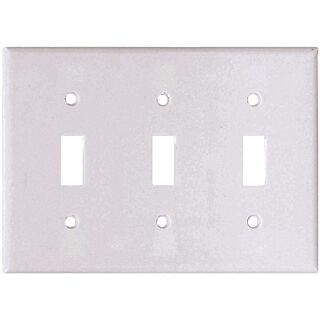 Eaton Wiring Devices 2141W-BOX Standard-Size Wallplate, 3-Gang, Thermoset, White
