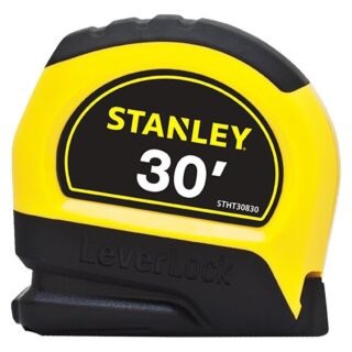 STANLEY STHT30830 Measuring Tape, 30 ft L x 1 in W Blade, Steel Blade, Black/Yellow