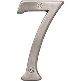 HY-KO Prestige BR-43SN/7 House Number, Character 7, 4 in H Character, Nickel Character