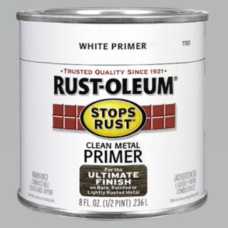 Rust-Oleum® Stops Rust®, Clean Metal Primer, White, Oil-Based, Half Pint