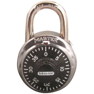 Master Lock 1500T Combination Dial Padlock, 1-7/8 in W Body, 3/4 in H Shackle, Stainless Steel