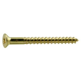 MIDWEST #6 x 1½ in. Brass Phillips Flat Head Wood Screws, 50 Count