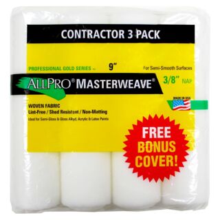 ALLPRO® 9 in. x 3/8 in. Masterweave Woven Fabric Roller Cover with Bonus Cover, 4 Pack