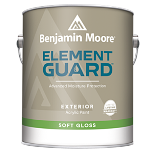 Benjamin Moore Element Guard Exterior Paint, Soft-Gloss, White, Gallon