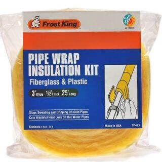 Frost King 3 in. x 25 ft. Fiberglass Pipe Wrap Insulation, Yellow