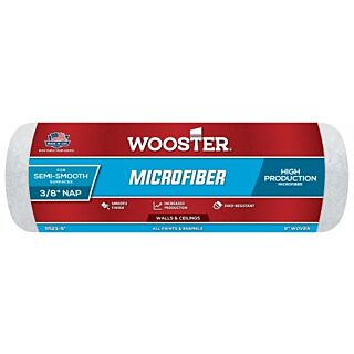 Wooster® R523, 9 in. x 3/8 in. Nap Microfiber Roller Cover