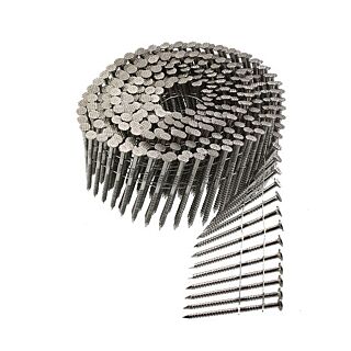 Simpson Strong-Tie 2-1/2 in., 15° Wire Collated Coil, Full Round Head, Ring-Shank 304 SS Siding Nail