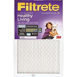 Filtrete 2002DC-6 Pleated, Ultra Allergen Reduction Electrostatic Air Filter, 20 in L, 20 in W, 11 MERV