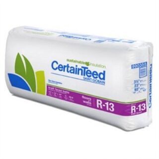CertainTeed Sustainable Insulation - Kraft Faced Fiberglass, R-13, 3-1/2 in. x 15 in. x 93 in. (125.94 sq. ft / bag)