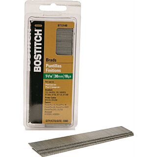 Bostitch Collated 1-3/16 in., 18 ga, Brad Nail, Coated, 1,000 Count