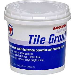 SAVOGRAN Tile Grout, Paste, Mild Ammonia, Bright White, Quart