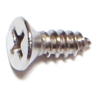 MIDWEST #8 x  ½ in. 18-8 Stainless Steel Phillips Flat Head Sheet Metal Screws  100 Count