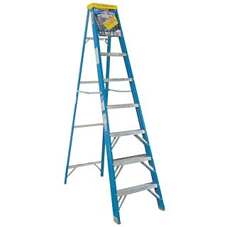 WERNER 8 ft. Type I, 7-Step, Fiberglass Step Ladder