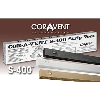 Cor-A-Vent S-400 Soffit Strip Vent, 1 in. x 1½ in. x 4 ft., White