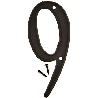 HY-KO PN-29/9 House Number, Character 9, 4 in H Character, Black Character
