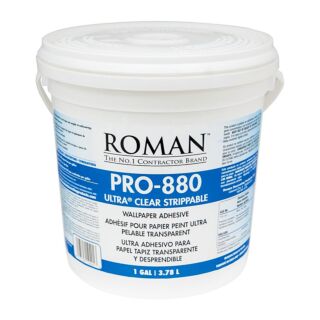 Roman PRO-880 Ultra Clear Universal Wallcovering Adhesive, Gallon