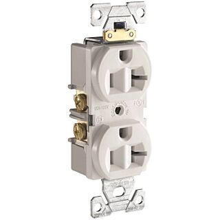 Eaton Wiring Devices CR20W Duplex Receptacle, 20 A, 2-Pole, 5-20R, White