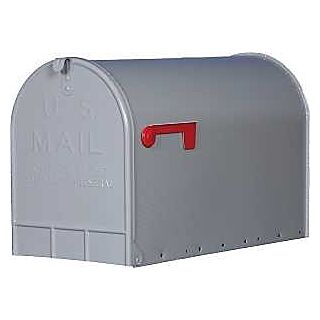Gibraltar Jumbo Post Mount Steel Mailbox Gray