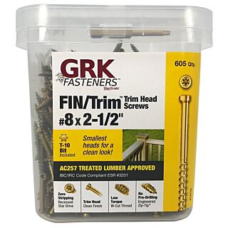 GRK #8 x 2-1/2 FIN/TRIM™ Finishing Trim Head Screw Pro-Pak